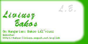 liviusz bakos business card
